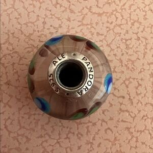 Pandora Brown Charm with Blue and Green Details